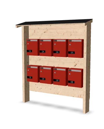 Postkassestativ, 8 postkasser